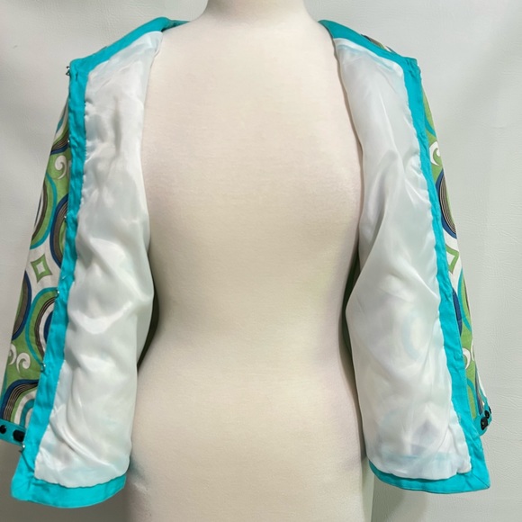 Silkland blazer jacket petite retro boho colorful lightweight may be a size M-L - Picture 12 of 12